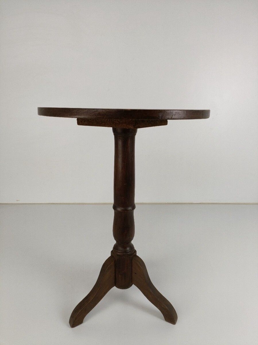 Wooden Side Coffee Table Pedestal Tripod Ornate Plant Stand Bonsai Stand Farmhou photo Furniture