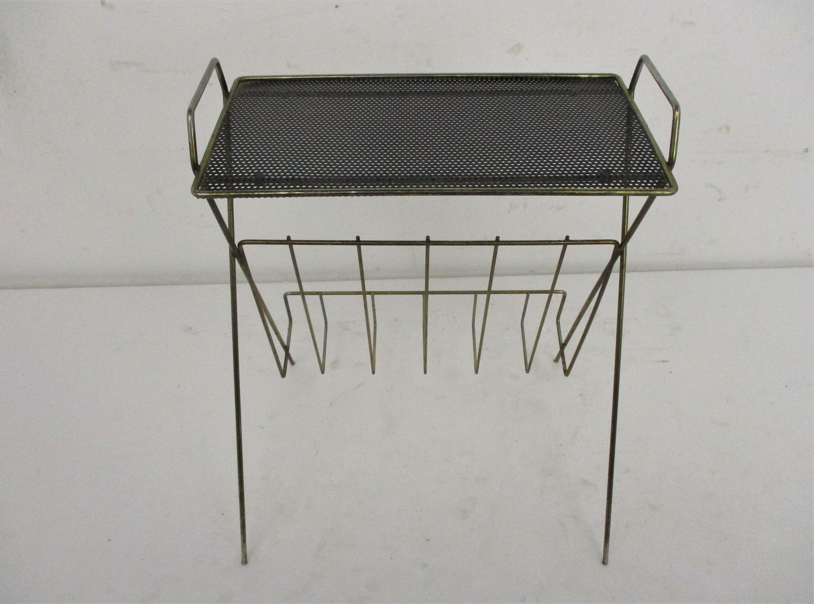 Mategot Style Mid Century Modern Magazine Newspaper Basket Rack Funky Modernist photo furniture