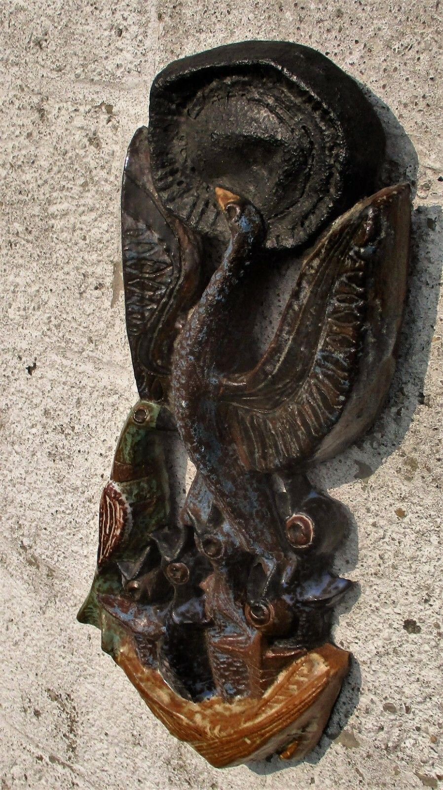 Bird Of Paradise Mid Century Modern Design Ceramic Wall Plaque Era Tieberghien photo Art