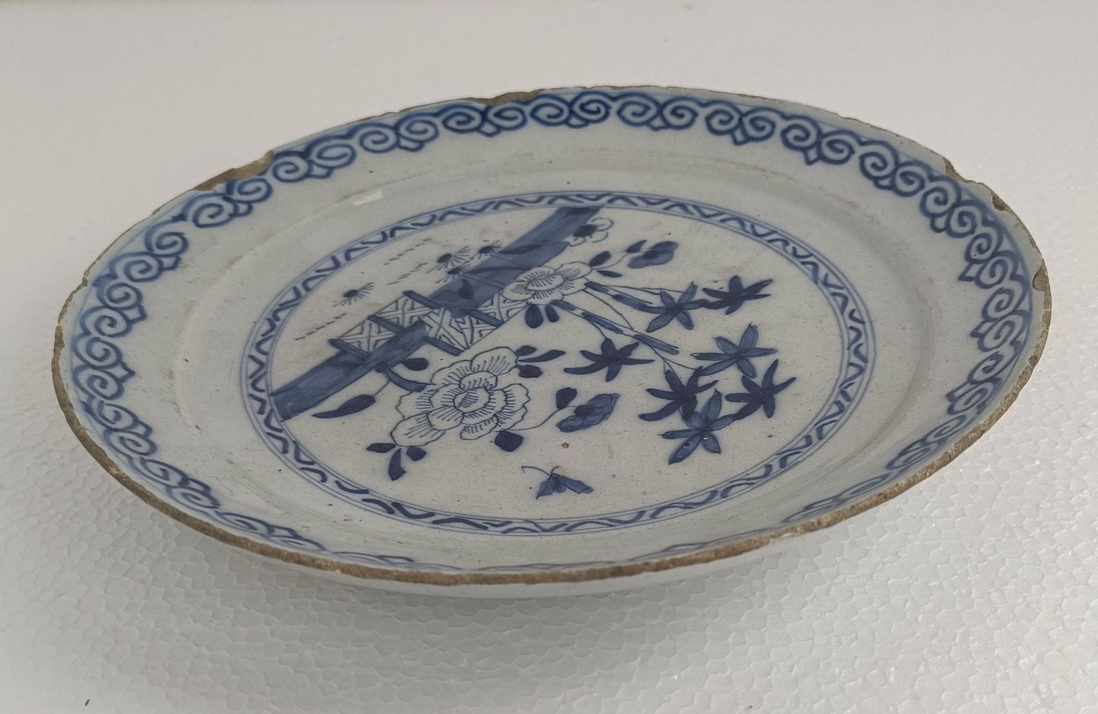19th Century Delft Wall Hanging Charger Plate Blue White Antique  Small Collecto photo Home Decor