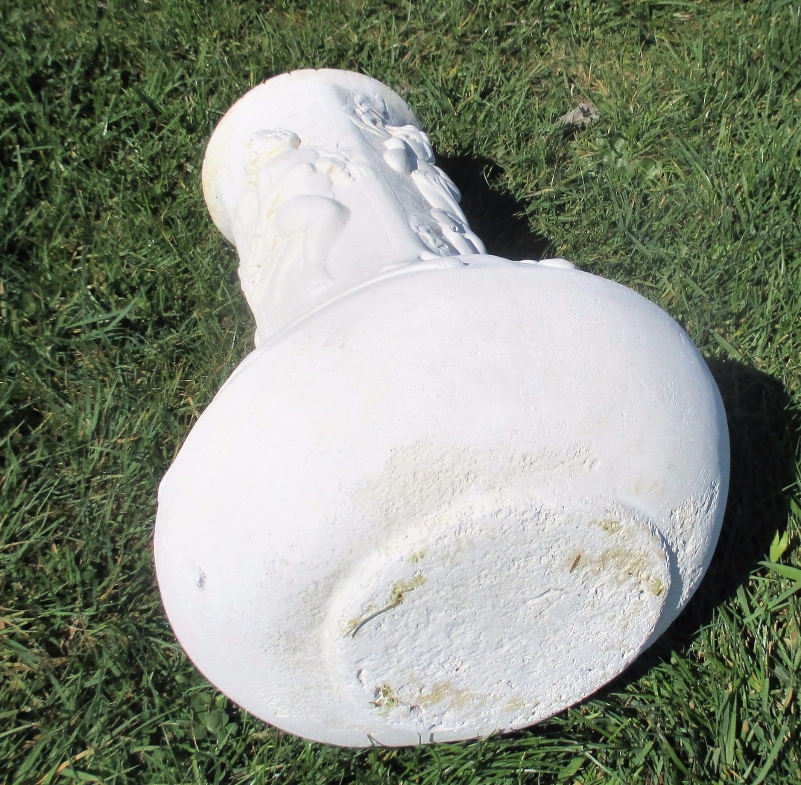 photo for sale Plaster White Large Vase Hand Made Putti Four Seasons Very Rare Stunning