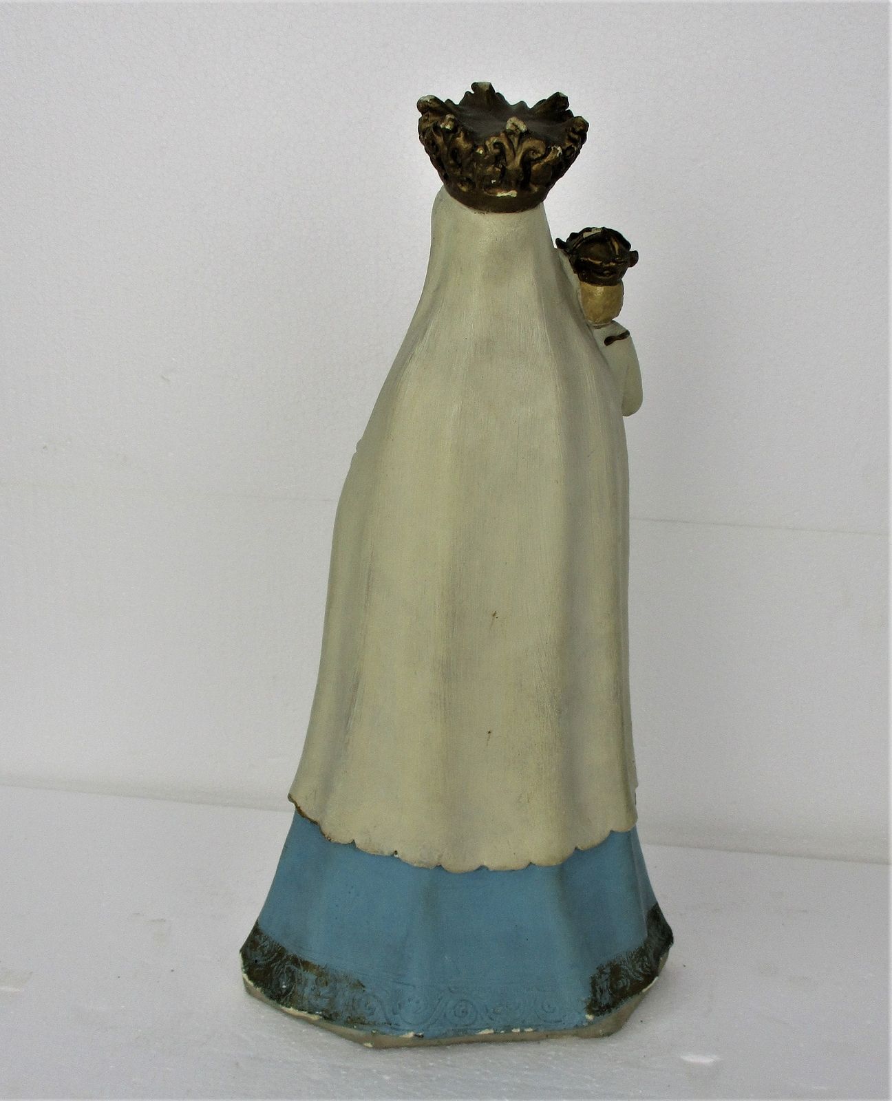 Statue Our Lady Of Krocht Bornhem Madonna Infant Child Plaster Collector Extreme photo buy