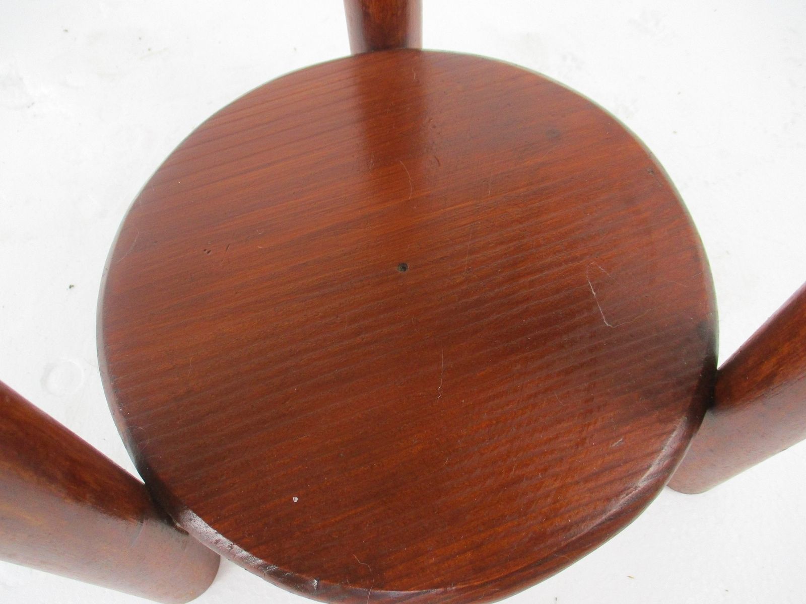 Wood Side Wine Table Pedestal Plant Stand 70s  Two Tier Painted Pine Wood photo vinterior