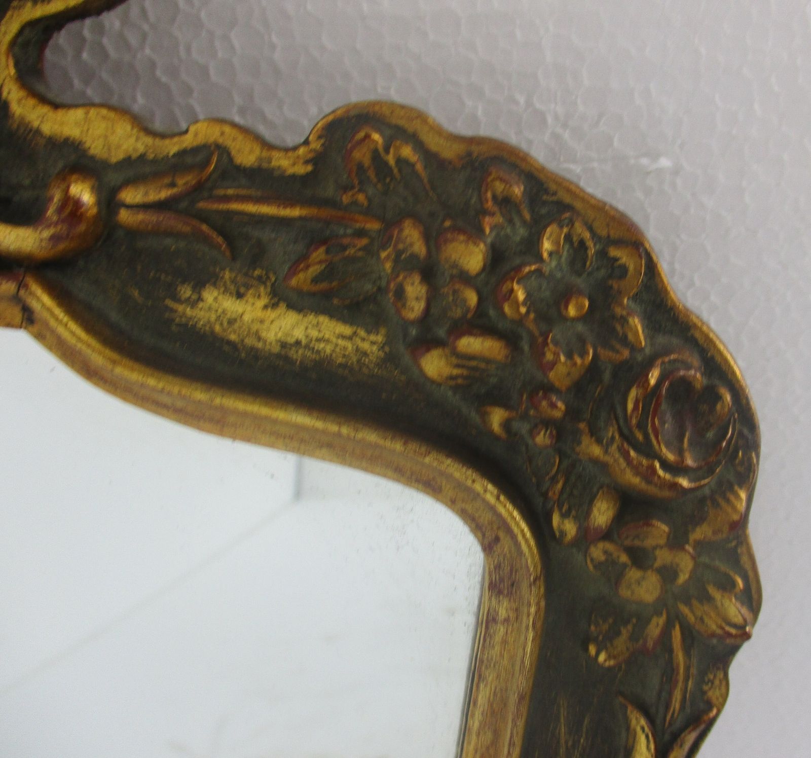 Ornate Mirror Resin Flowers  Gold Gilded Ornate Hollywood Regency Style photo for sale