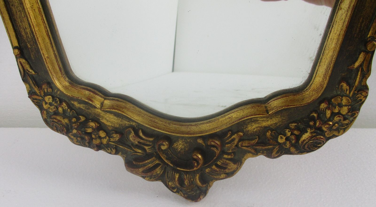Ornate Mirror Resin Flowers  Gold Gilded Ornate Hollywood Regency Style photo Home Decor