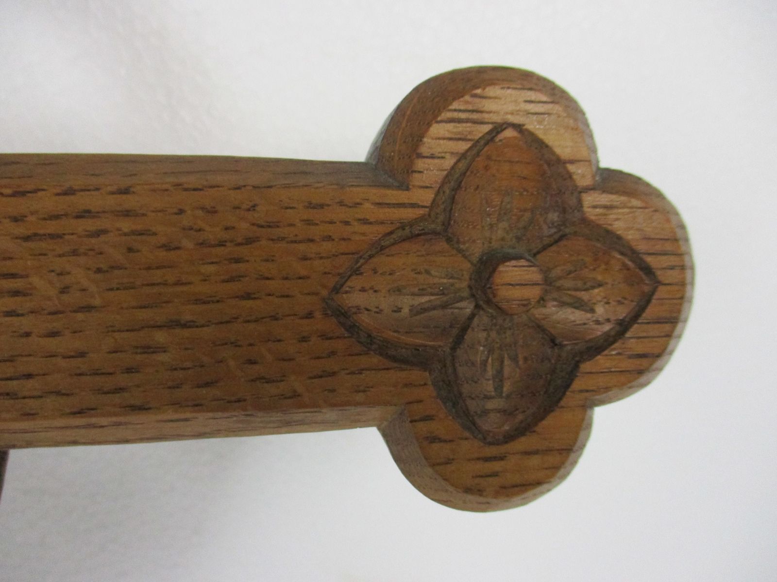 Xl Hand Carved Wood Oak Hanging Ornate Church Chapel Crucifix French Fleur De Li photo buy