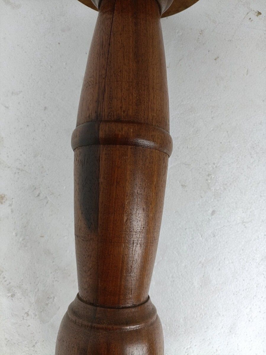 Large Robust Pedestal Plant Stand Side Table Carved Wood Beautiful Barn Style VI photo buy