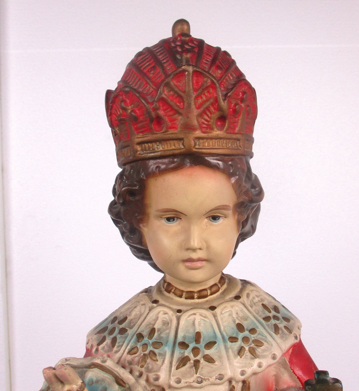 Xl Statue Infant Of Prague Infant Jesus Santo Nino Plaster Chapel Collector Wow photo furniture
