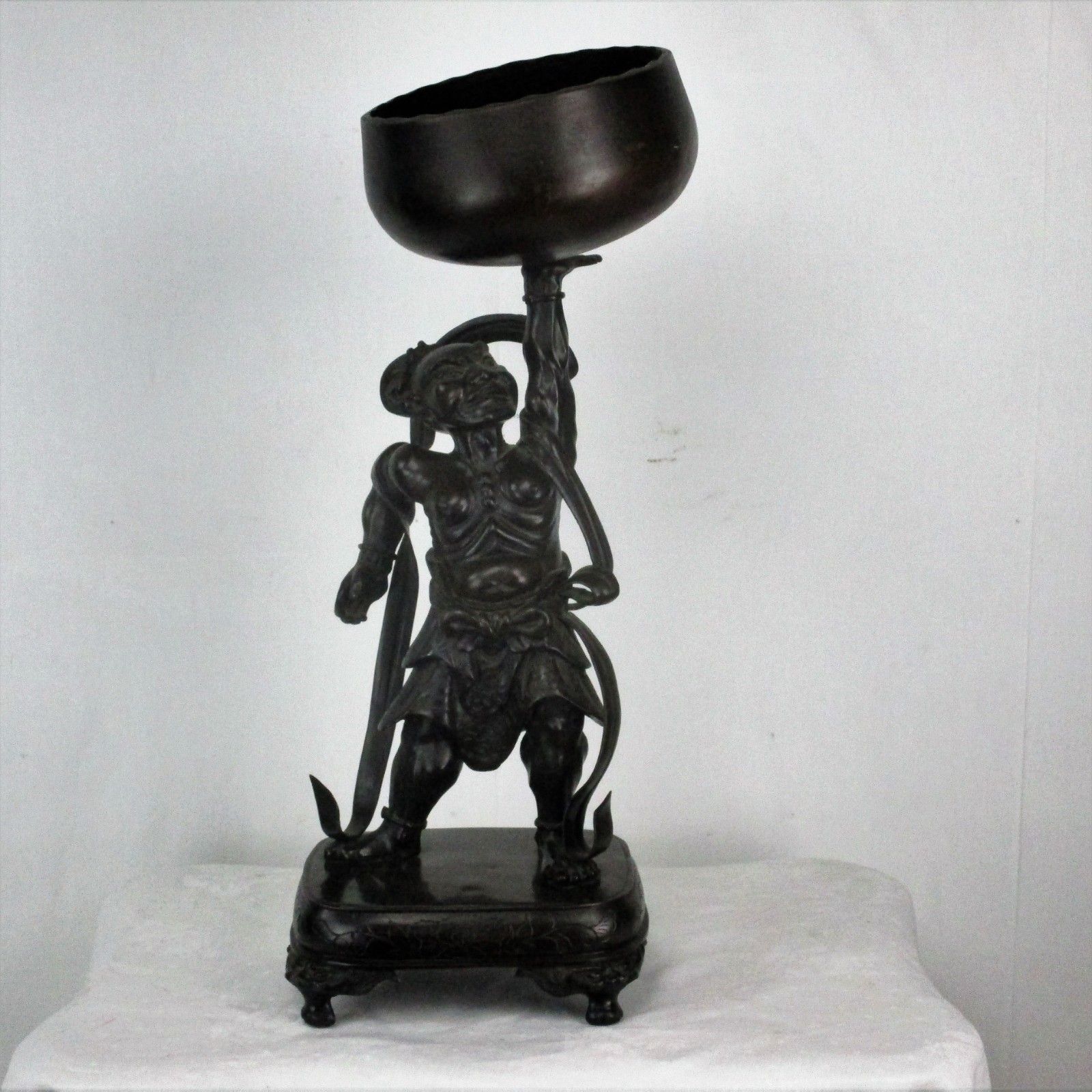 Antique Bronze Statue Sculpture Buddha 19th Century Japanese Water Bearer photo furniture