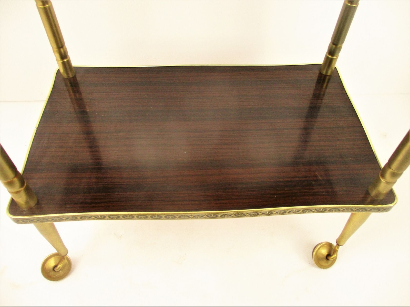 Bar Cocktail Tea Entertainment Cart Trolley Kitchen Island Veneer Retro Barware photo vinterior