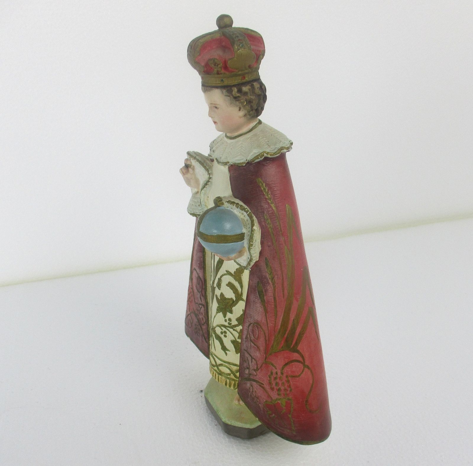 Statue Infant Of Prague Infant Jesus Santo Nino Plaster Collector 30s 12.99&Quot photo Art