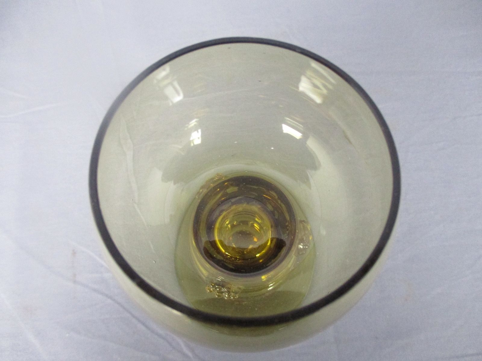 Antique 19th Century Roemer Goblet Wine Glass Bohemian Amber Color Fritz Heckert photo for sale