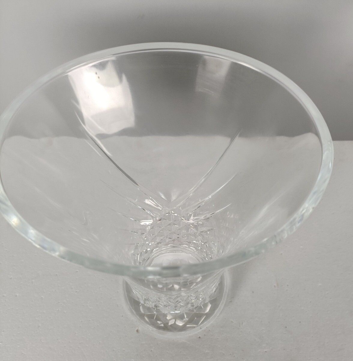 Art Glass Crystal Vase Clear Cut Etched Large Gorgeous Crystal D'arques France V photo 121.0
