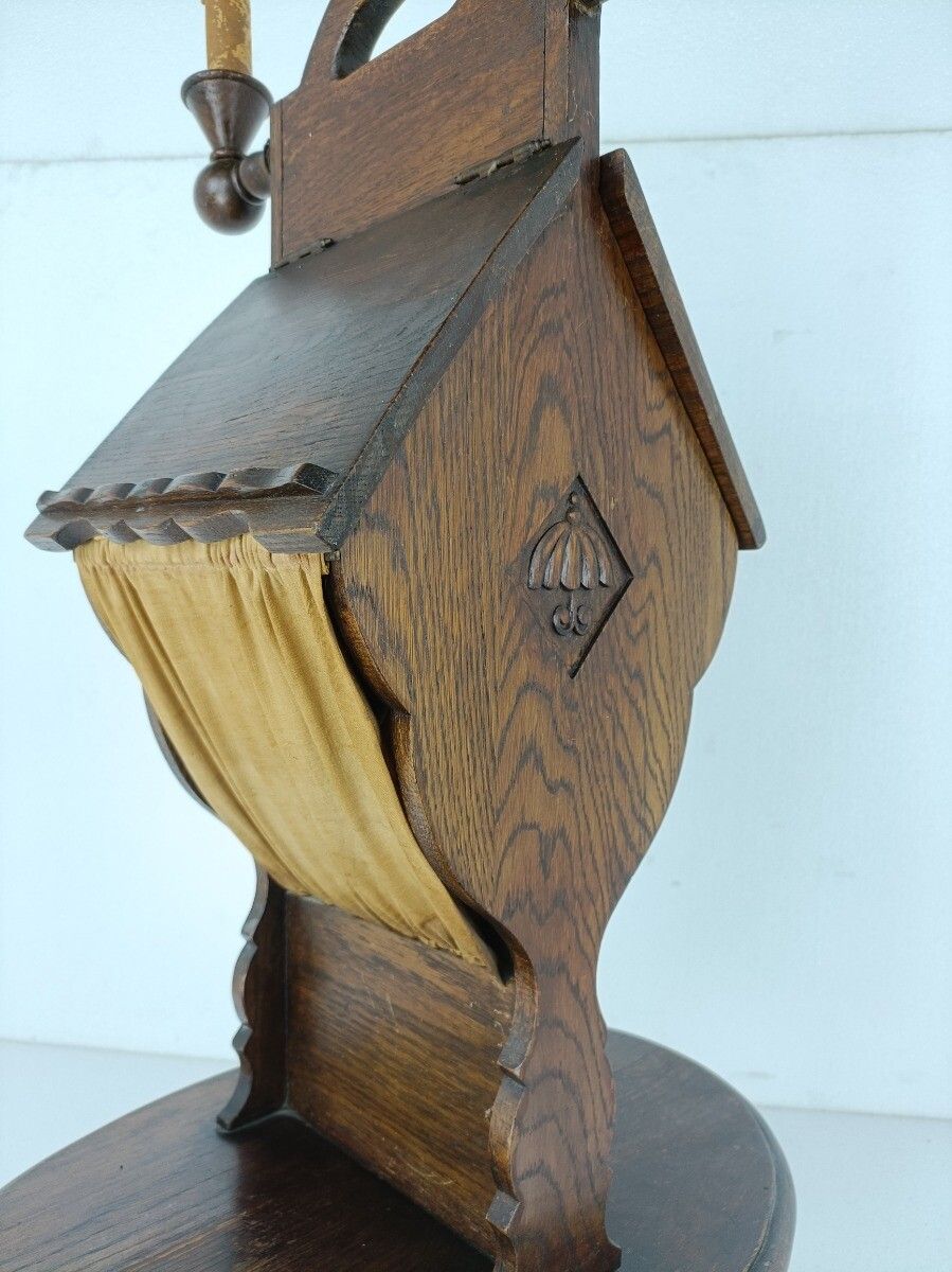 Standing Cabinet Sewing Spinning Quilting Wooden Cabinet, Fabric Candle Holders photo Furniture