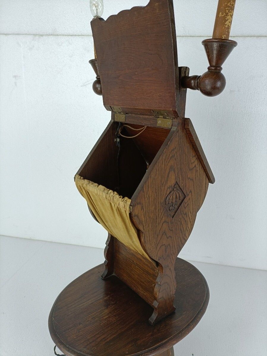 Standing Cabinet Sewing Spinning Quilting Wooden Cabinet, Fabric Candle Holders photo vinterior