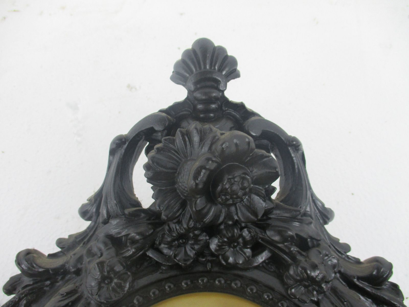 19th C Antique  Hand Made Black Forest Convex Glass Wow Meerschaum Virgin Mary W photo furniture