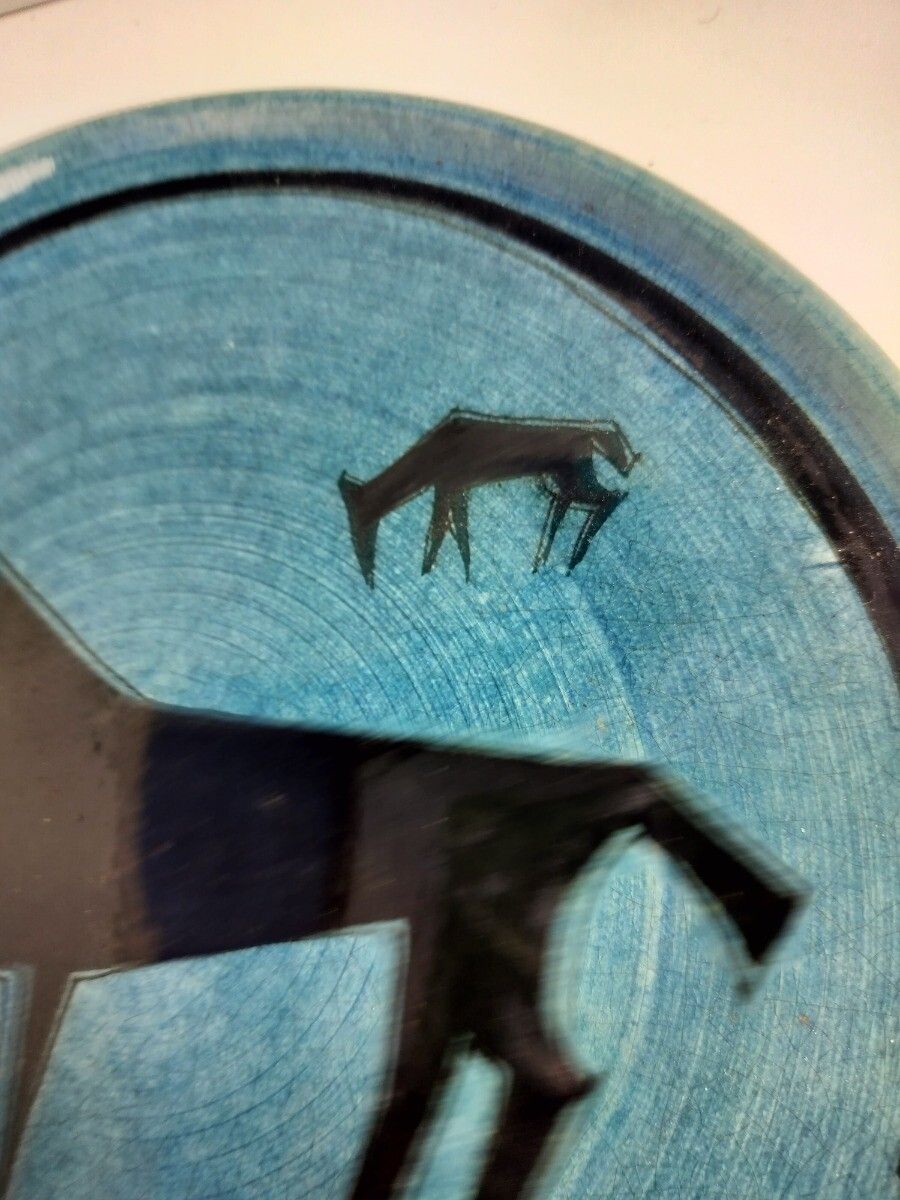 Art Deco Hand Painted Charger Decorative Plate Cateau Style Dog Wall Hanging photo 65.0