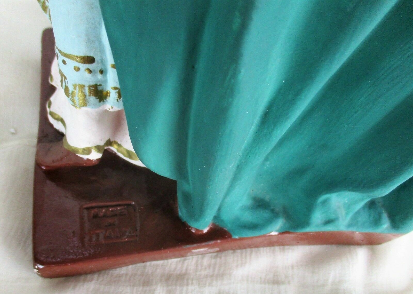 photo for sale L Statue Saint Anne Virgin Mary As A Child Reading Old Testament Polychrome Htf