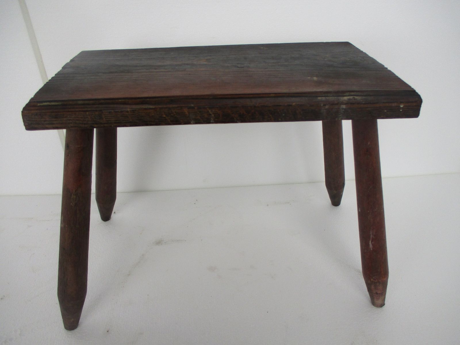 Hand Carved Wood  Milking Stool Style Pedestal Table Plant Flower Bonsai Stand S photo Furniture