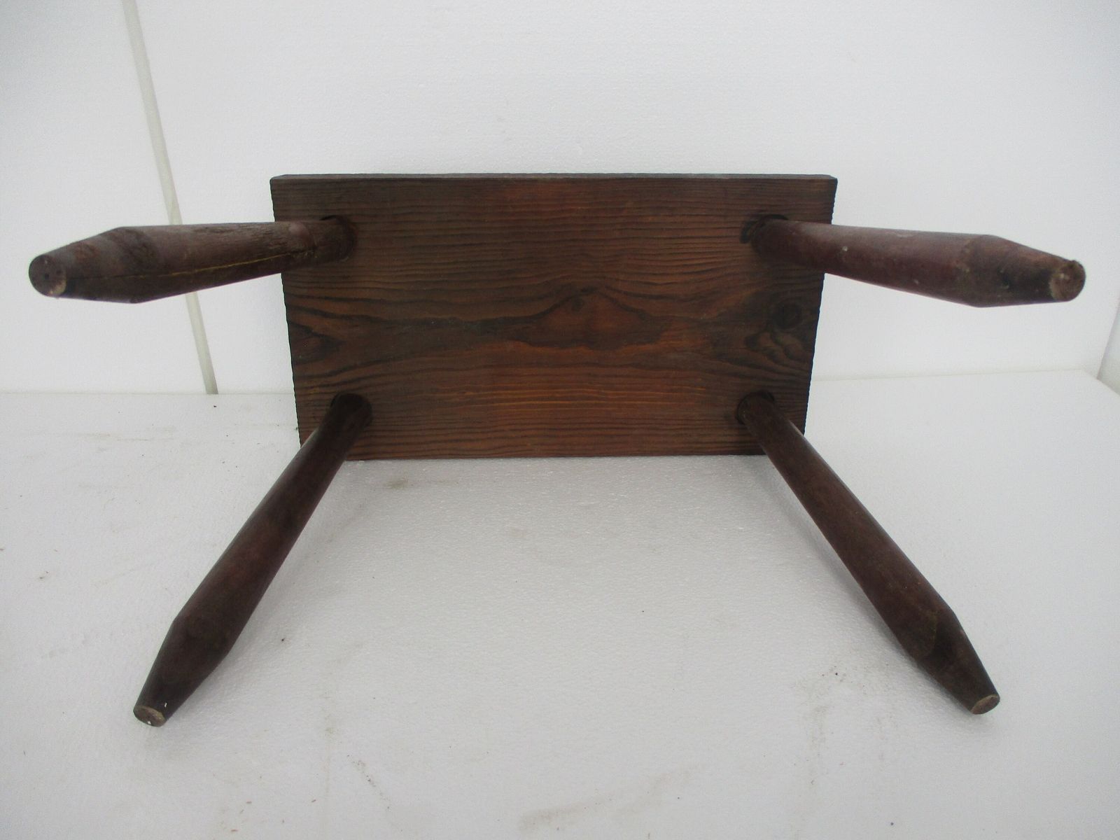Hand Carved Wood  Milking Stool Style Pedestal Table Plant Flower Bonsai Stand S photo vintage