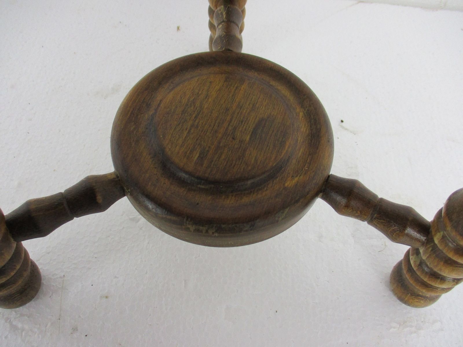 Vintage Hand Carved Wood 2 Tier Milking Stool Pedestal Table Plant Flower Bonsai photo Furniture