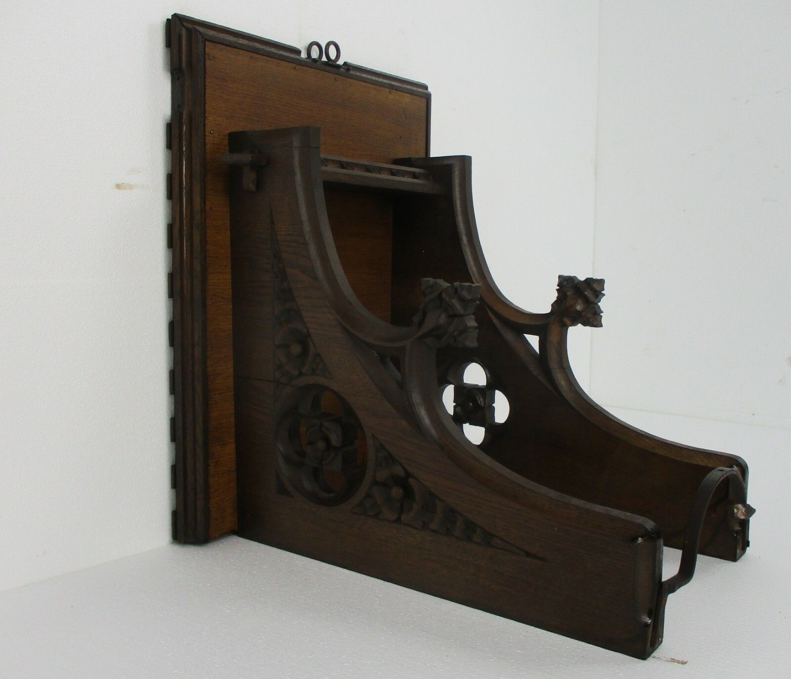Antique Gothic  Hand Carved French Oak Wall Hall Console Table 19th Century Wow photo Furniture