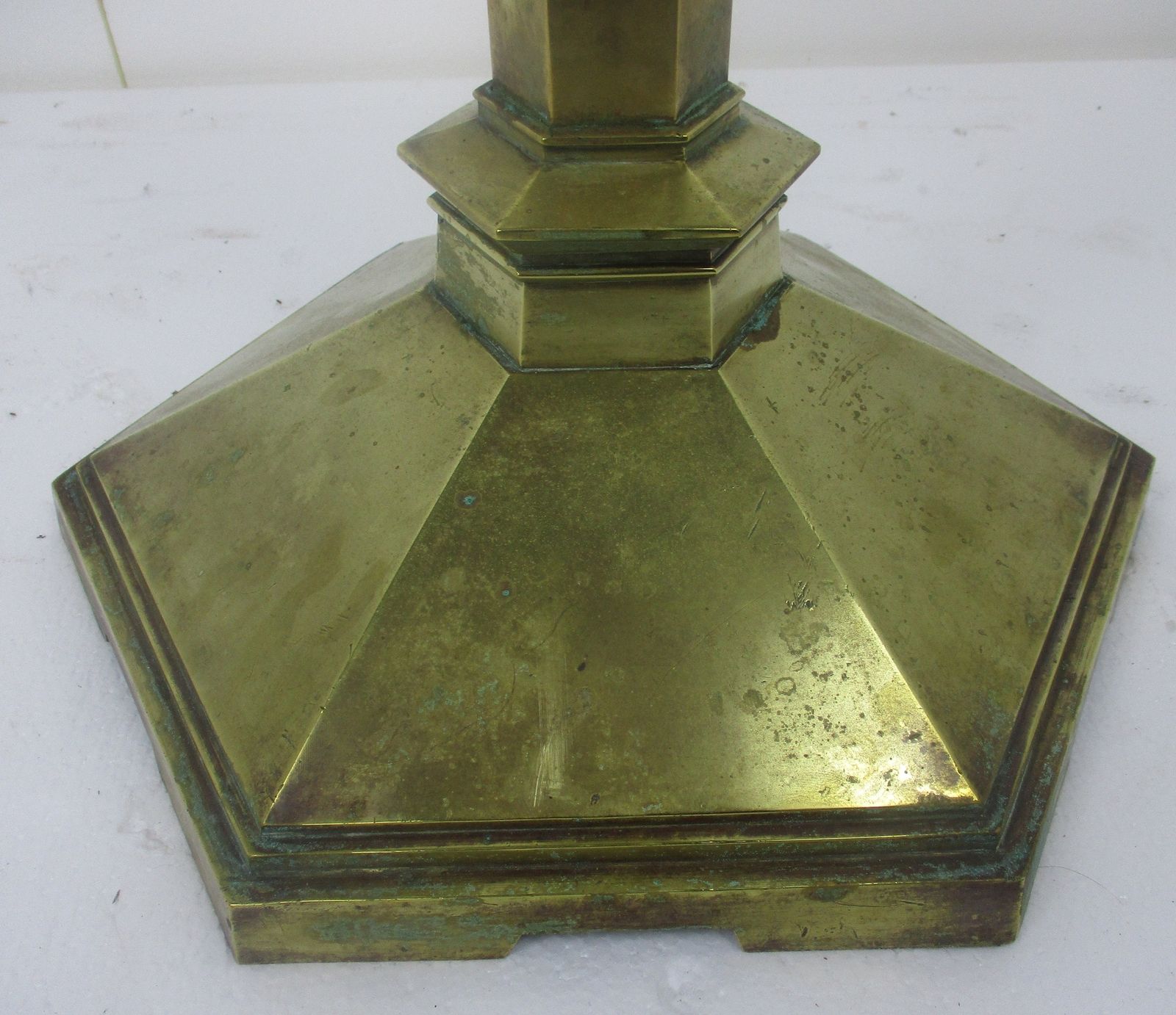 Antique Candle Holder Candle Stick Church  Chapel Altar Monastery Brass Xl 47.63 photo furniture