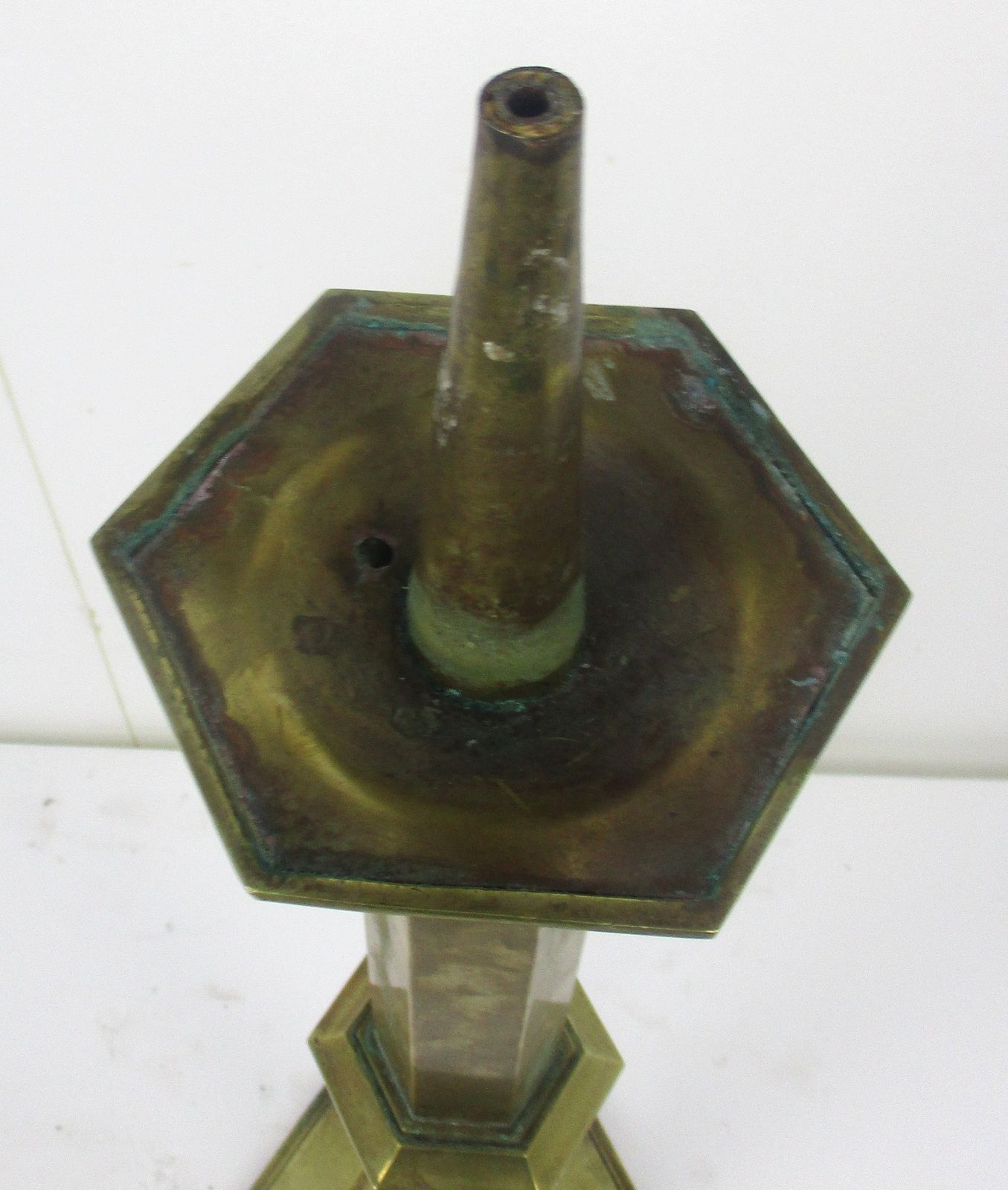 Antique Candle Holder Candle Stick Church  Chapel Altar Monastery Brass Xl 47.63 photo vinterior