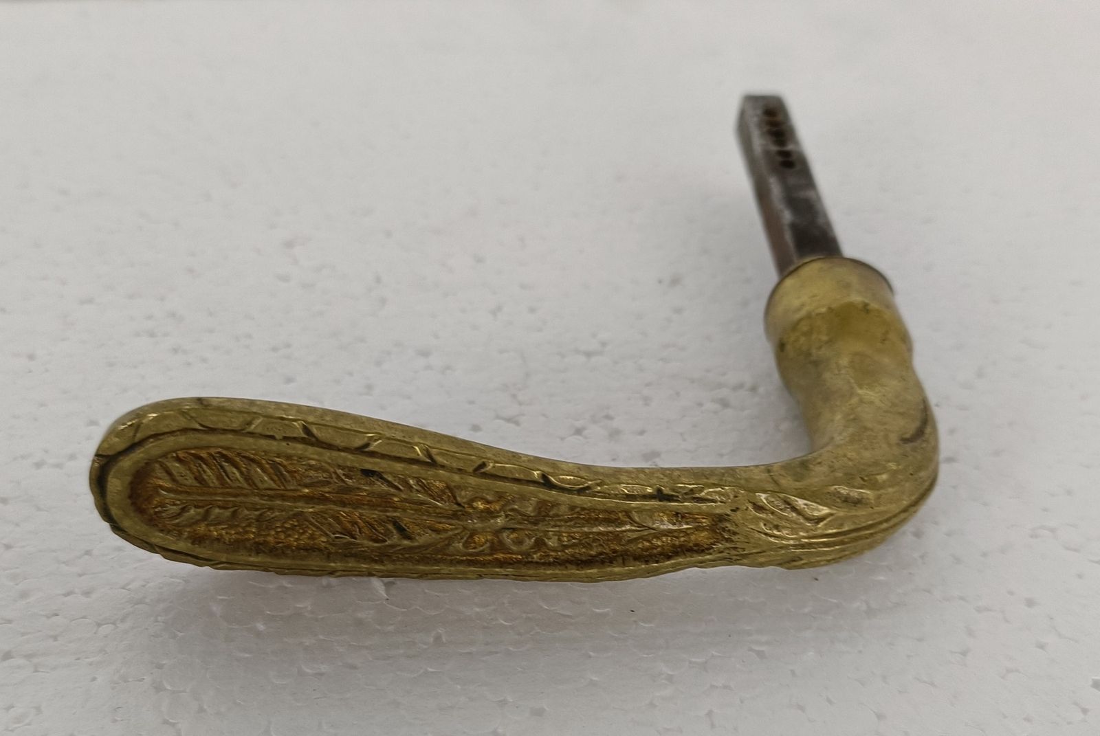 Large Antique Brass Door Pull Push Handle Reclaimed Architectural Ornate photo 121.0