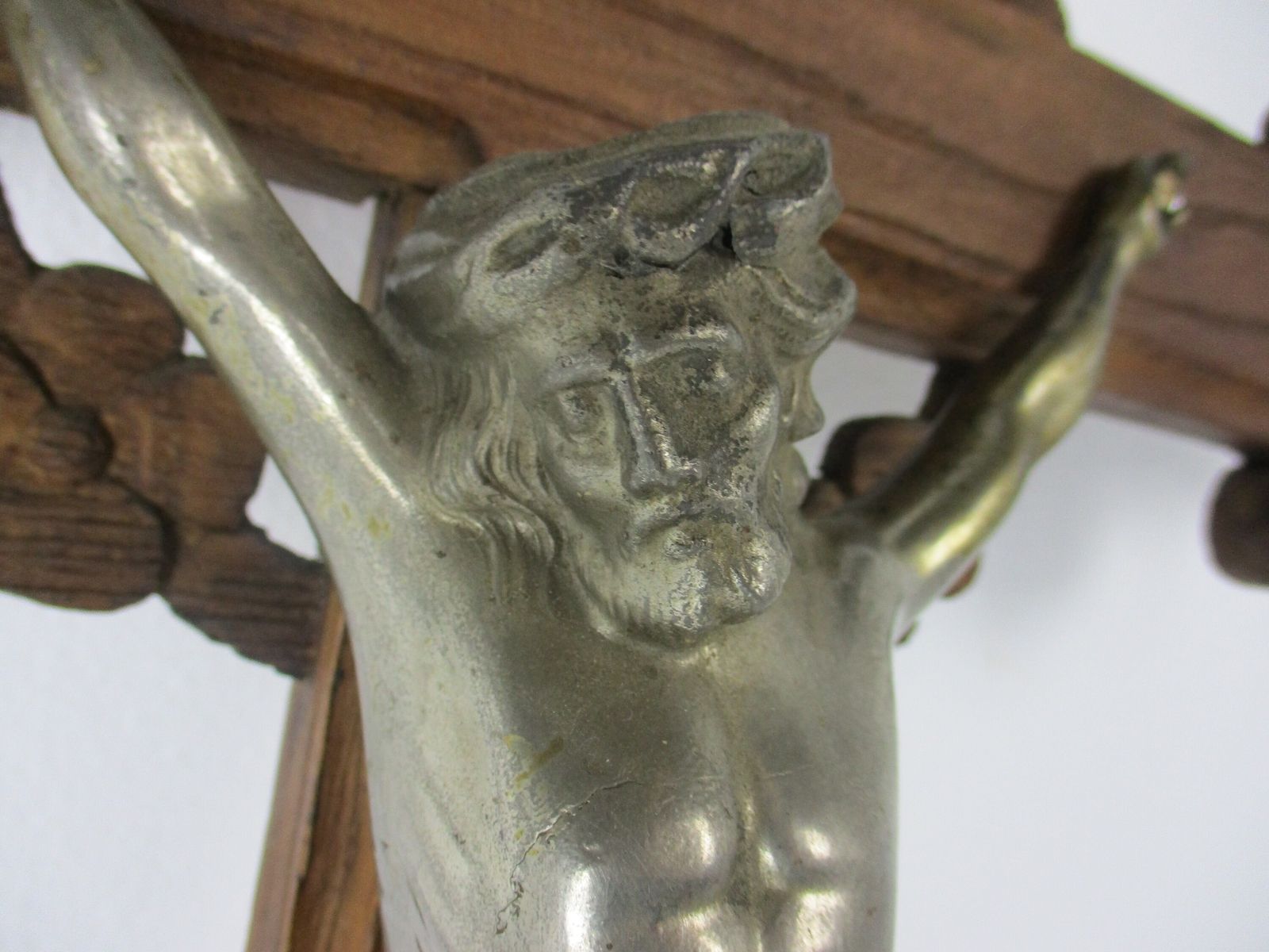 Xl Hand Carved Wood Hanging Ornate Church Chapel Crucifix French Fleur De Lis Fa photo 303.0