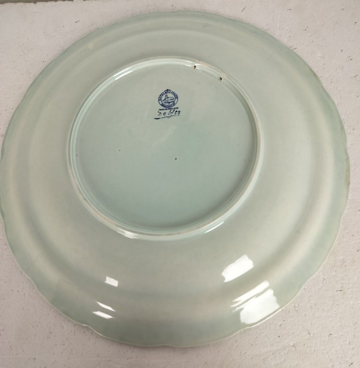 Boch Delft Blue Hand Painted Wall Charger Plate Blue White Royal Sphinx Maastric photo vinterior
