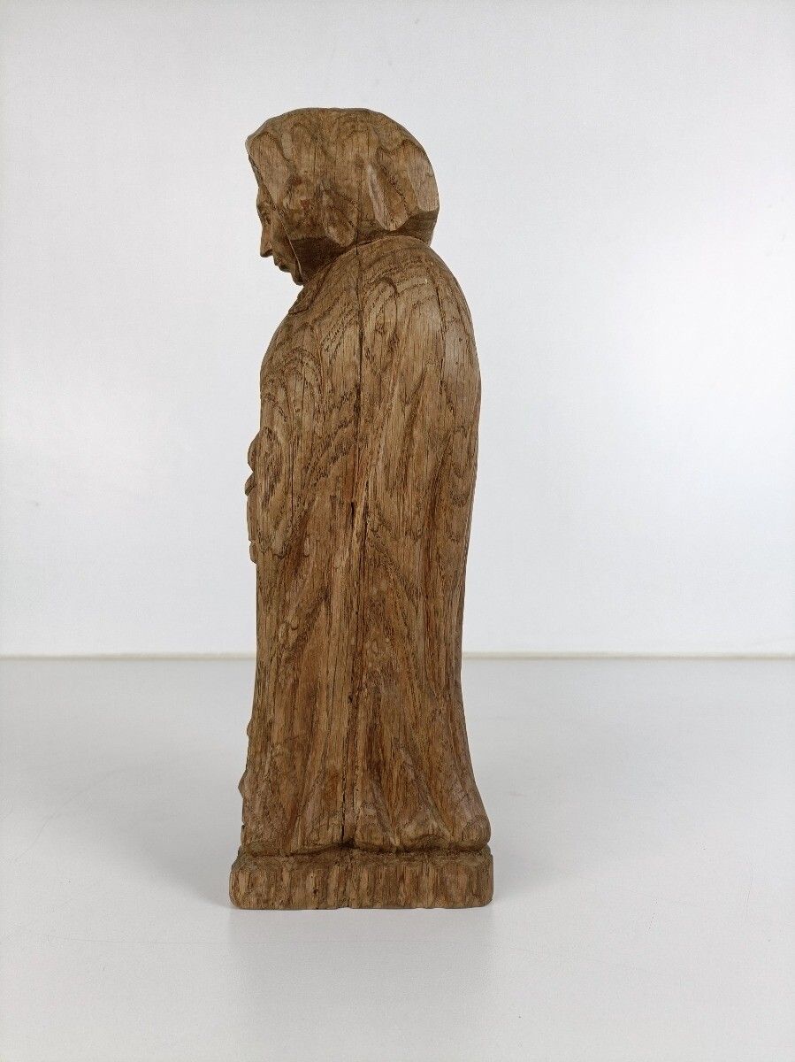 Hand Carved Wooden Statue Figurine Old  Lady Bruges  Sculpture Antique photo Art