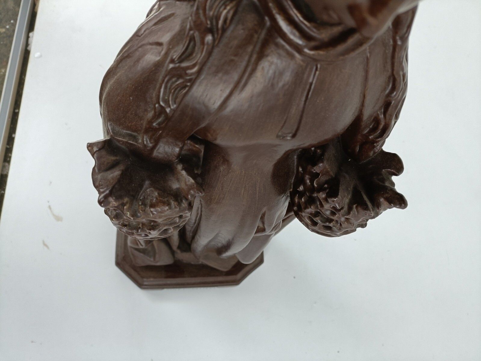 photo furniture St Godelieve Statue Plaster Saint Godeleva  Godelina  Vintage Plaster Church Lar