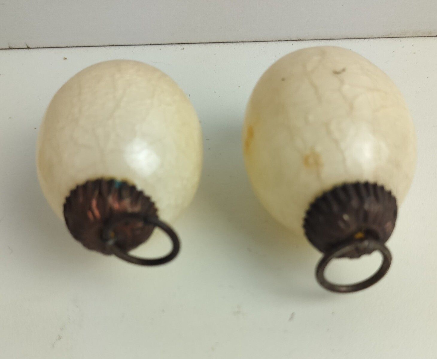 Set Of 4 Antique Christmass Balls Kugels Crackled Glass Ornaments photo Home Decor