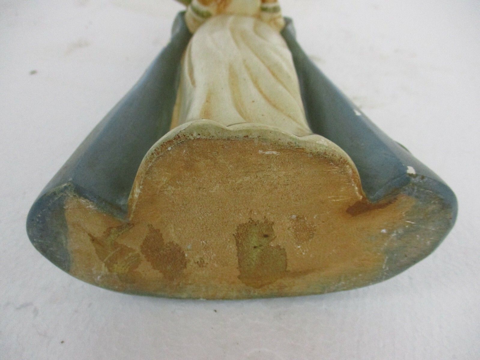 photo for sale Art Deco Virgin Mary Madonna Infant Child Plaster Polychrome Tenderness Statue