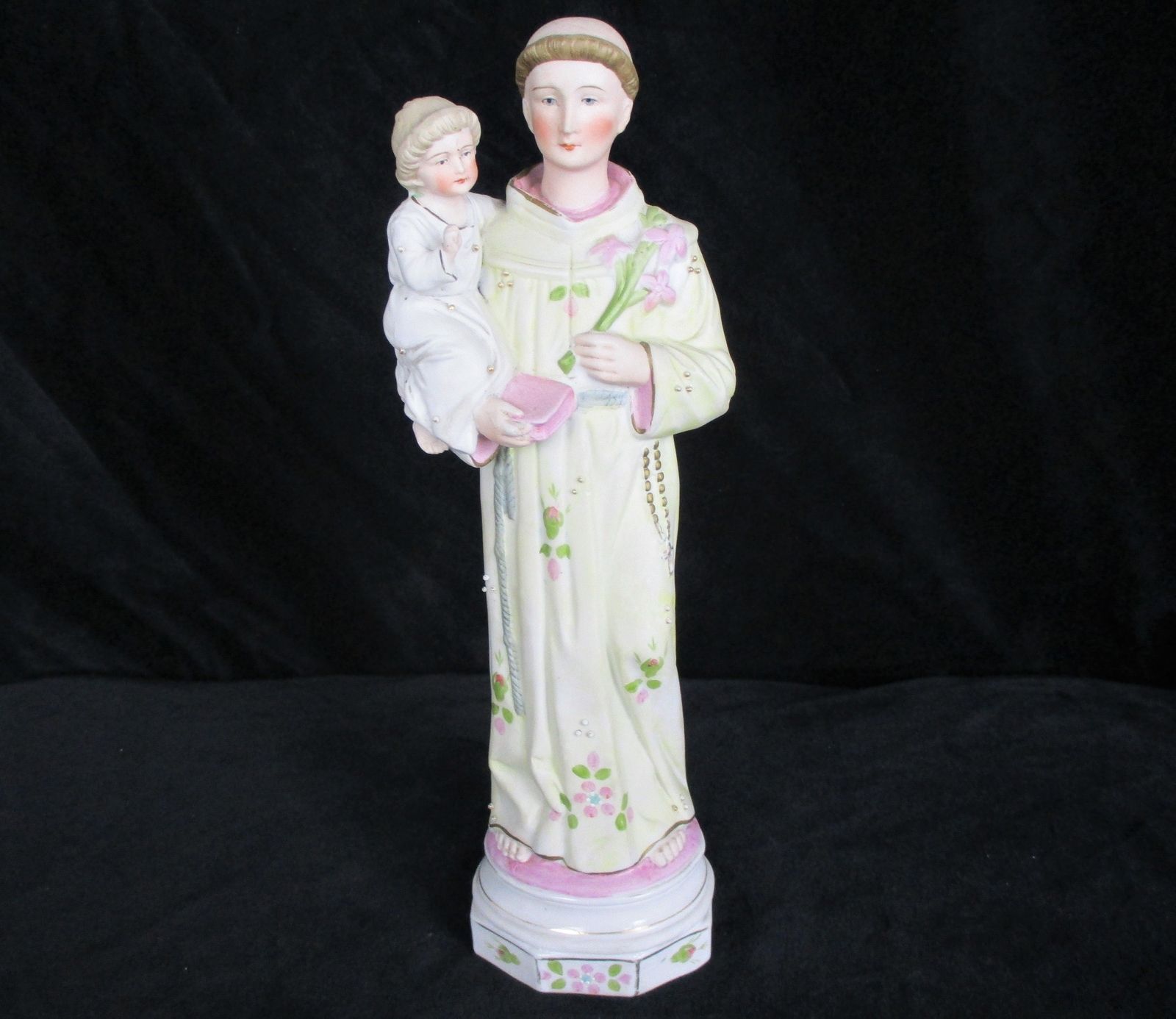Antique Saint Anthony Padua Infant Child Statue Figurine Finder Lost Articles Po