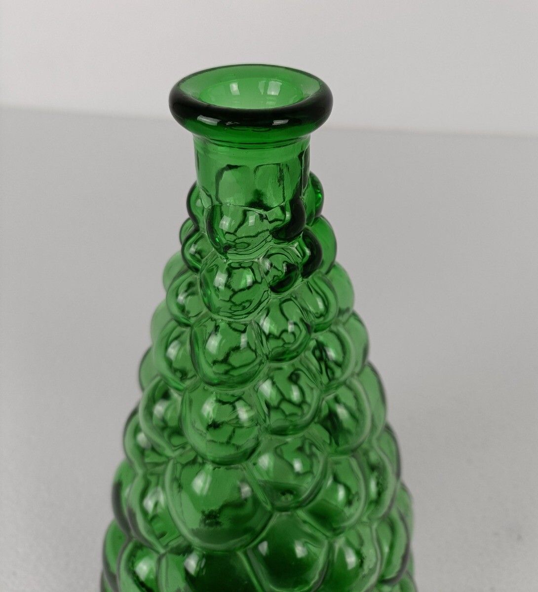 Vintage Art Bubbled Glass Green Empoli Bottle Italian Funky Pop Art Retro photo vinterior