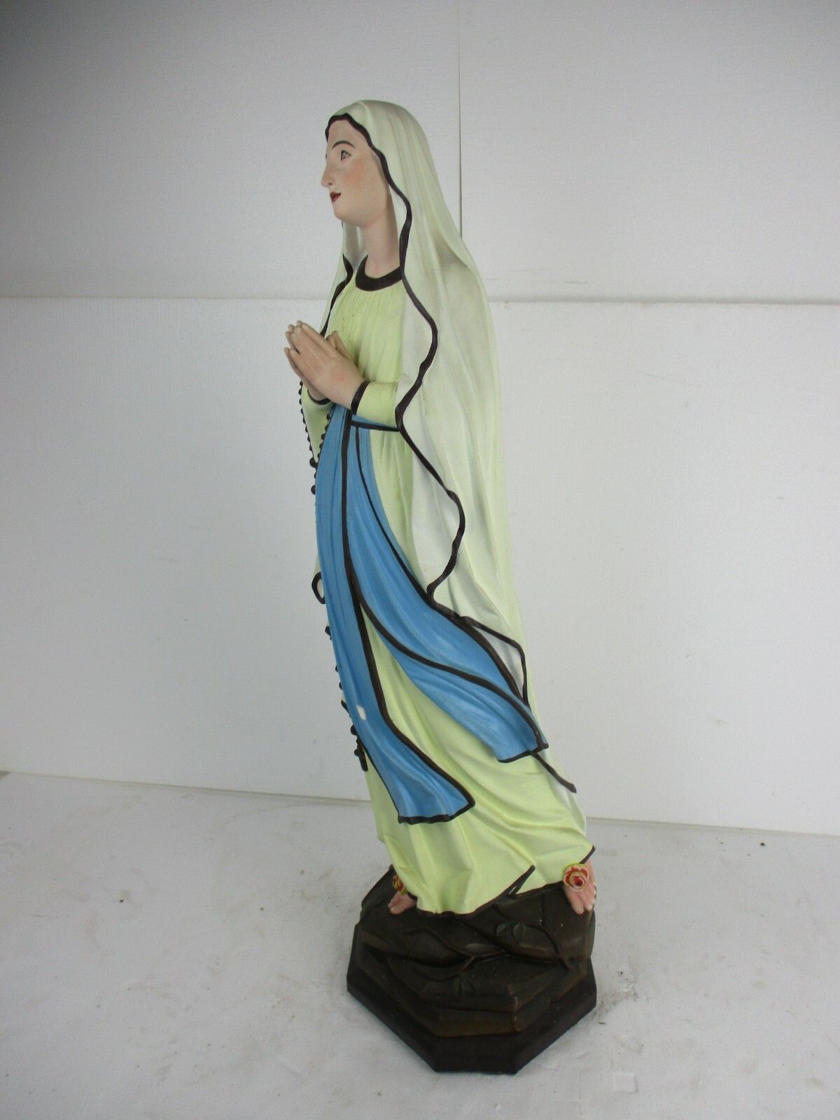 photo for sale Xl Virgin Mary Madonna Our Lady Of Lourdes Plaster Statue Chapel  French 48.81"
