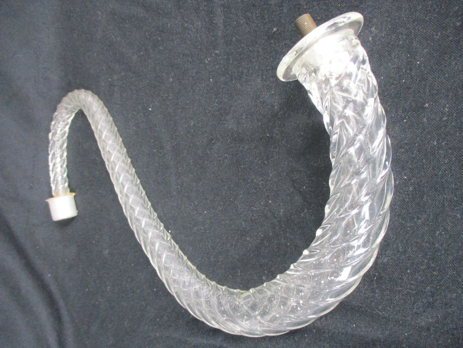 Venetian Murano Piece Chandelier Arm Hand Blown Clear Twisted  Glass Reclaimed photo for sale