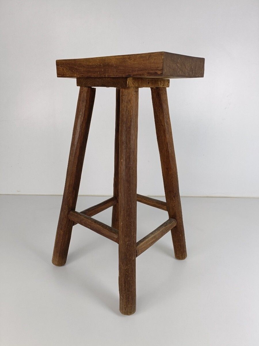 Antique Milking Stool Bench Bar Stool Pedestal Plant Bonsai Stand  Barn Country photo 162.0