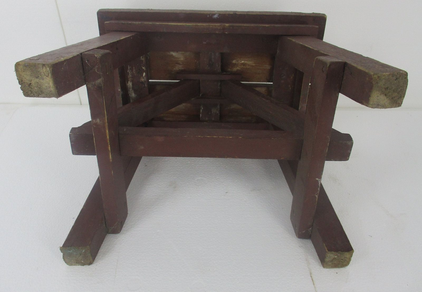 photo for sale Antique  Stool Ottoman Footstool Milking Stool Barn Farmhouse Style Wood Funky