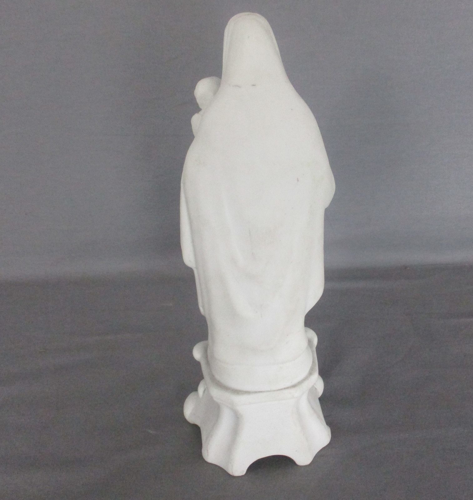 Antique Bisque Porcelain Statue Virgin Our Lady Mary Madonna With Infant Jesus 9 photo buy