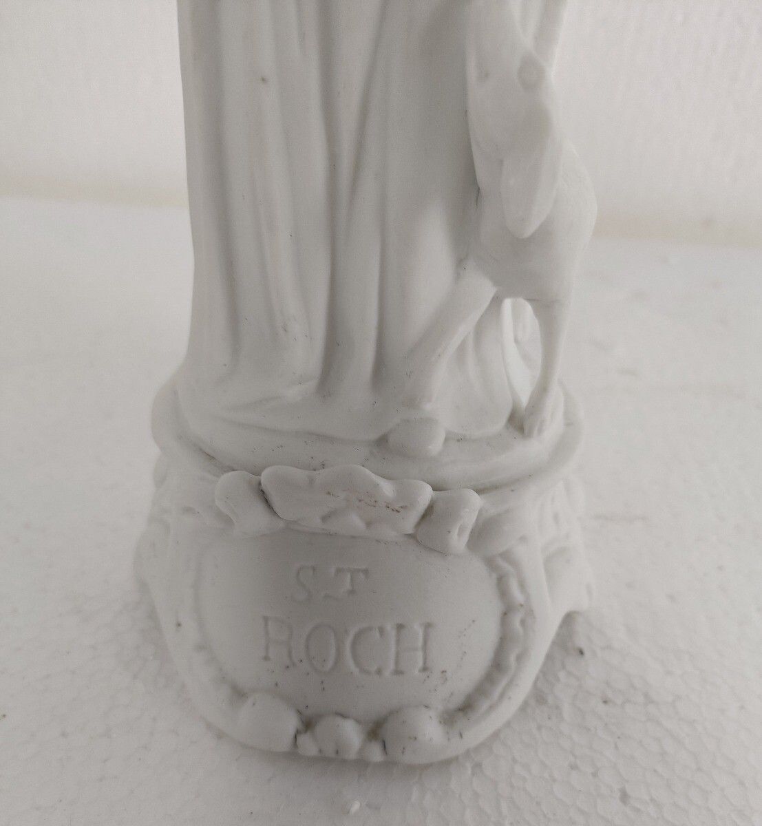Statue Saint Roch Rocchus Rocco Bisque Porcelain Patron Of Dogs Bachelors Htf  C photo for sale