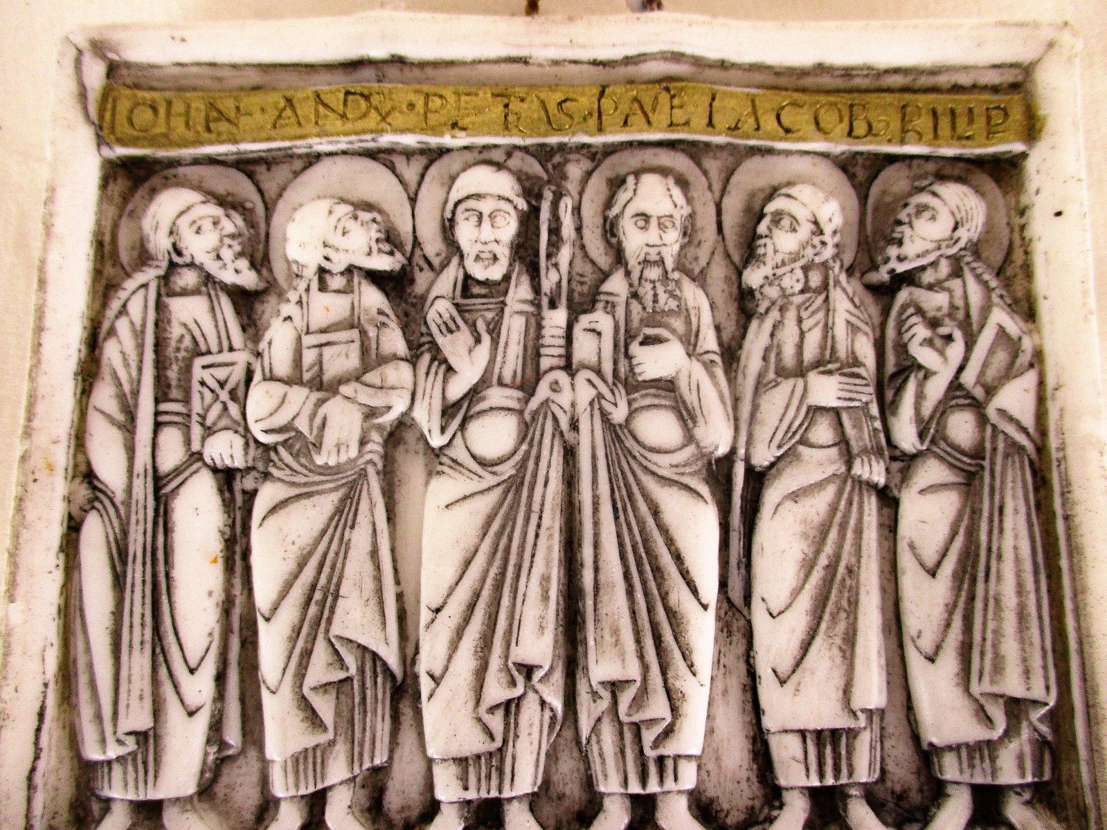 Gorgeous Vintage Wax Tablet Tableaux Icon Style Christ Apostles Htf Collector photo Home Decor