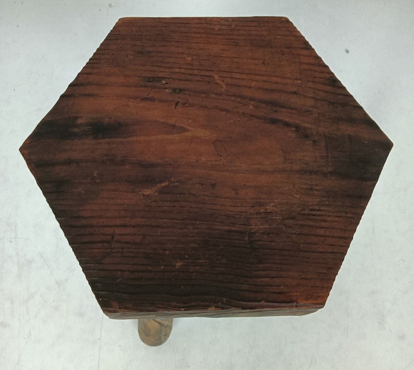 Milking Stool Carved Wood Vintage Side Table Plant Stand Pedestal Barn Farmhou photo Furniture