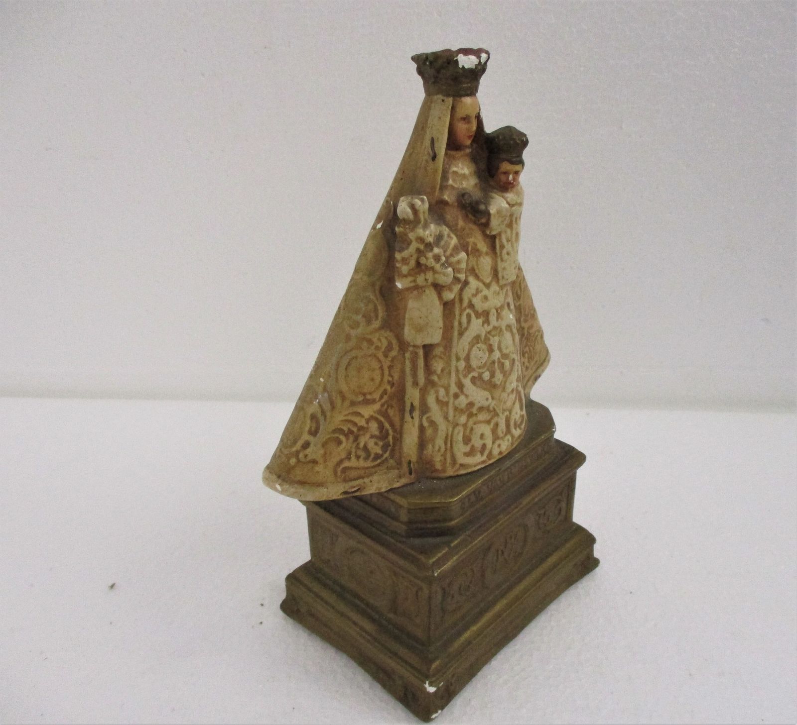Statue Our Lady Of Harswijck Madonna Infant Child Plaster Collector Extremely Ht photo Art