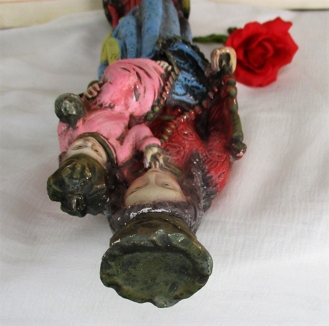 Statue Our Lady Of Stoepe Infant Child Plaster Polychrome Collector  Htf 11.41" photo 185.0
