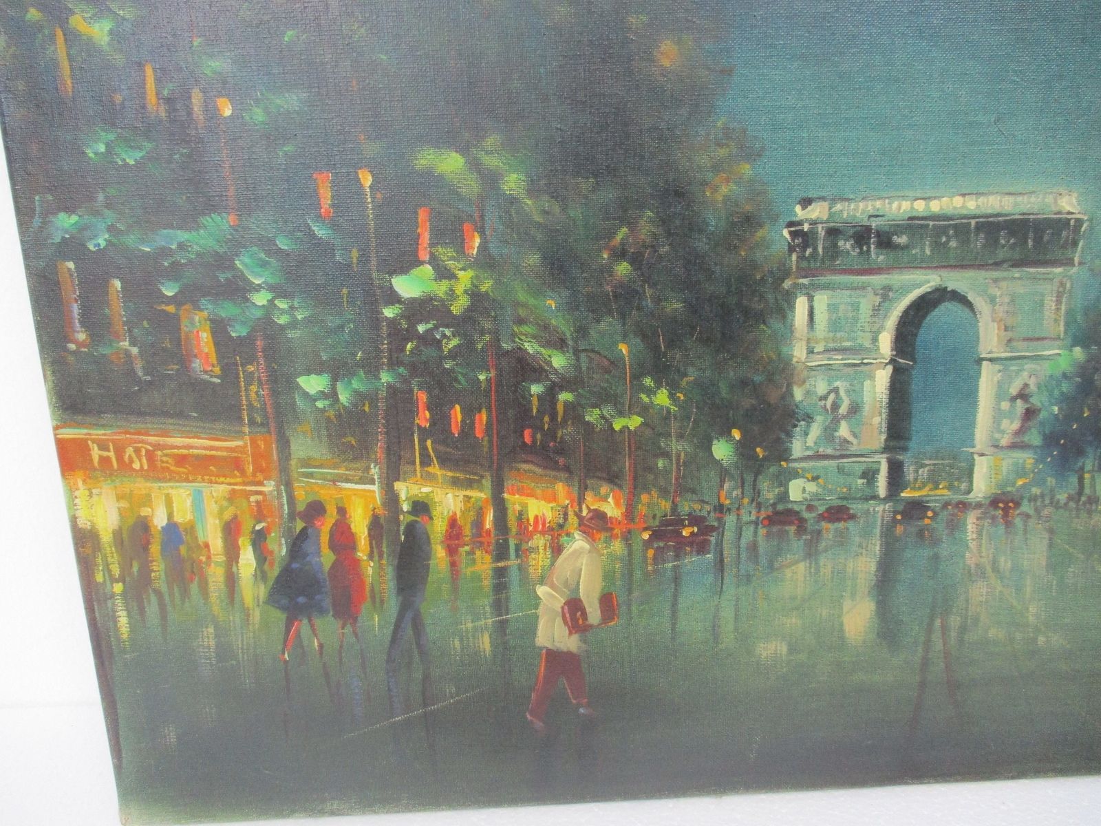 Oil Painting On Canvas M. Picot 1958 Paris Arc De Triomphe photo Art