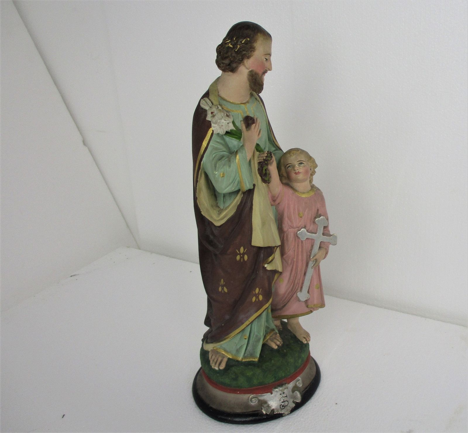 Statue Saint Joseph Protector Of Homes Infant Jesus Statue Chapel Art Deco 18.11 photo 121.0