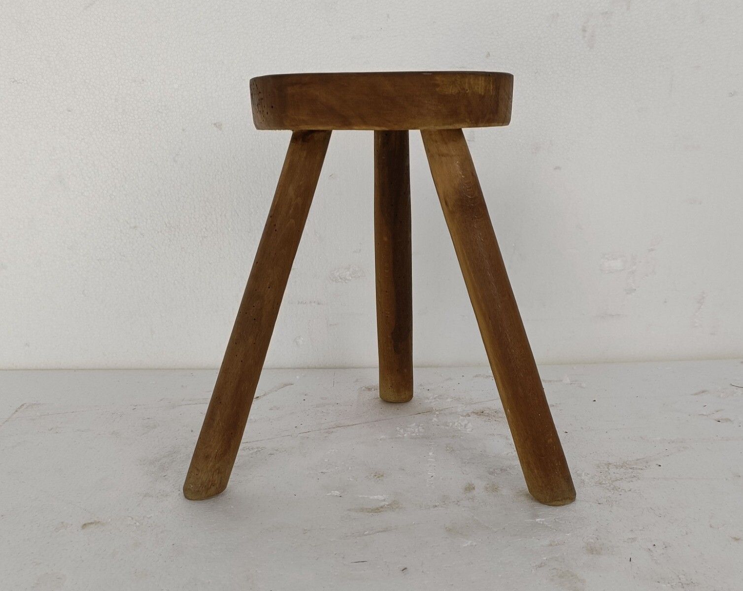 Milking Stool, Pedestal, Plant Stand, Authentic, Antique, Barn Style, Japandi, C photo for sale